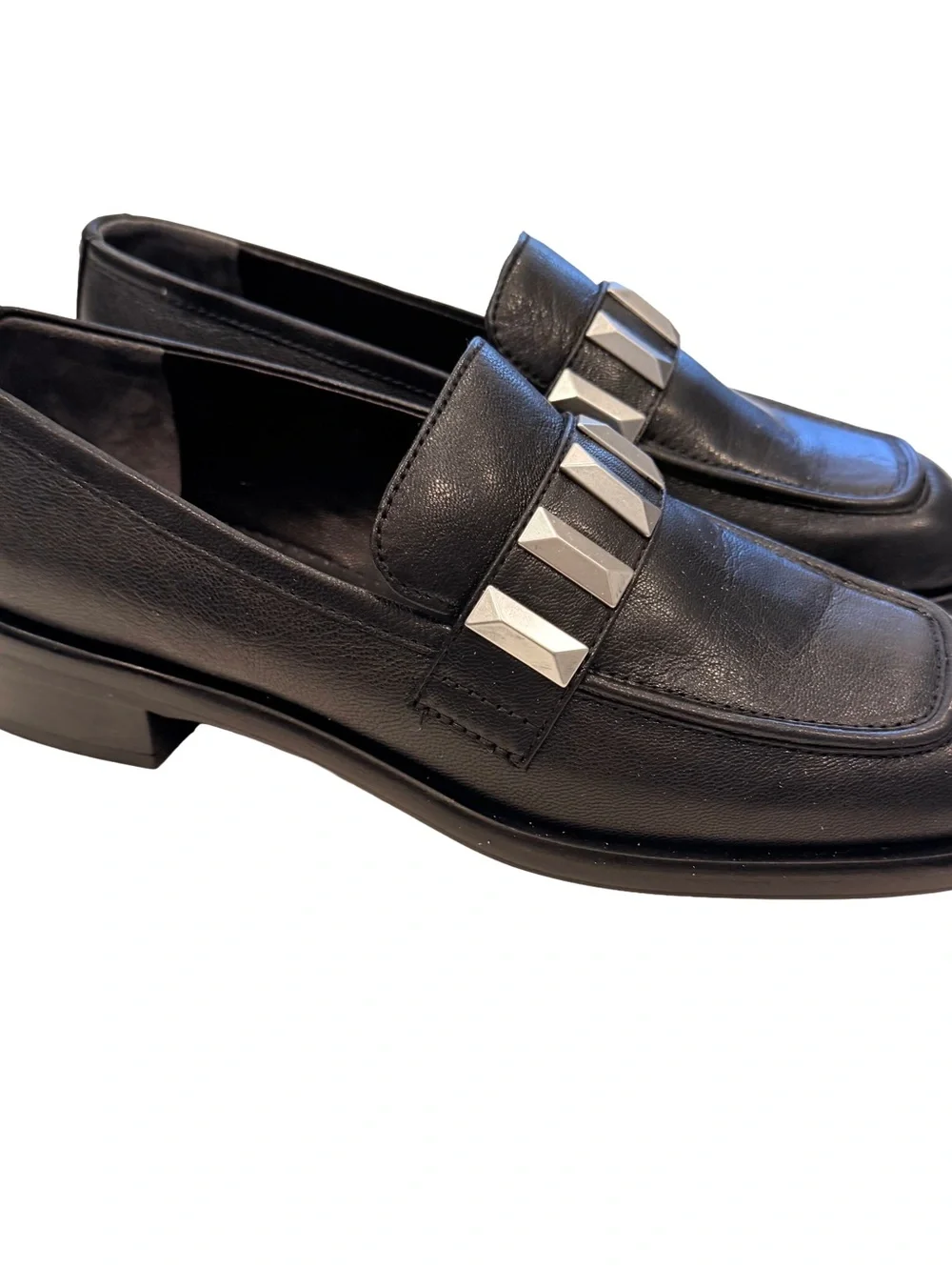 rag & bone Women’s Maxwell Loafers Black W/silver Studs Sz US 8.5 EU 39